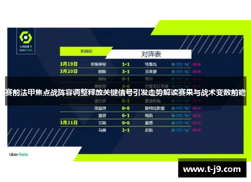 赛前法甲焦点战阵容调整释放关键信号引发走势解读赛果与战术变数前瞻